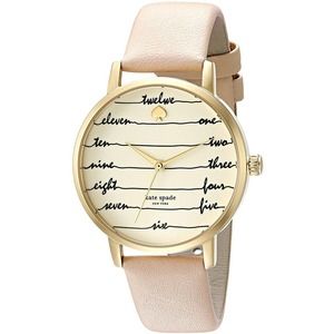 NEW Kate Spade Leather Band Quartz Beige Dial Analog Watch KSW1059